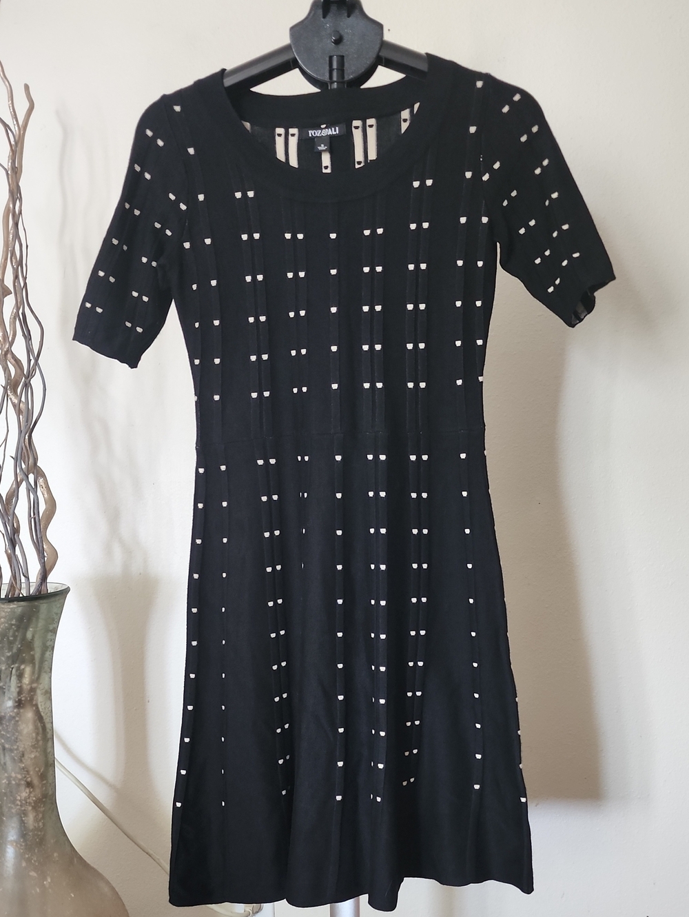 Roz & Ali Black Dress with White Dots